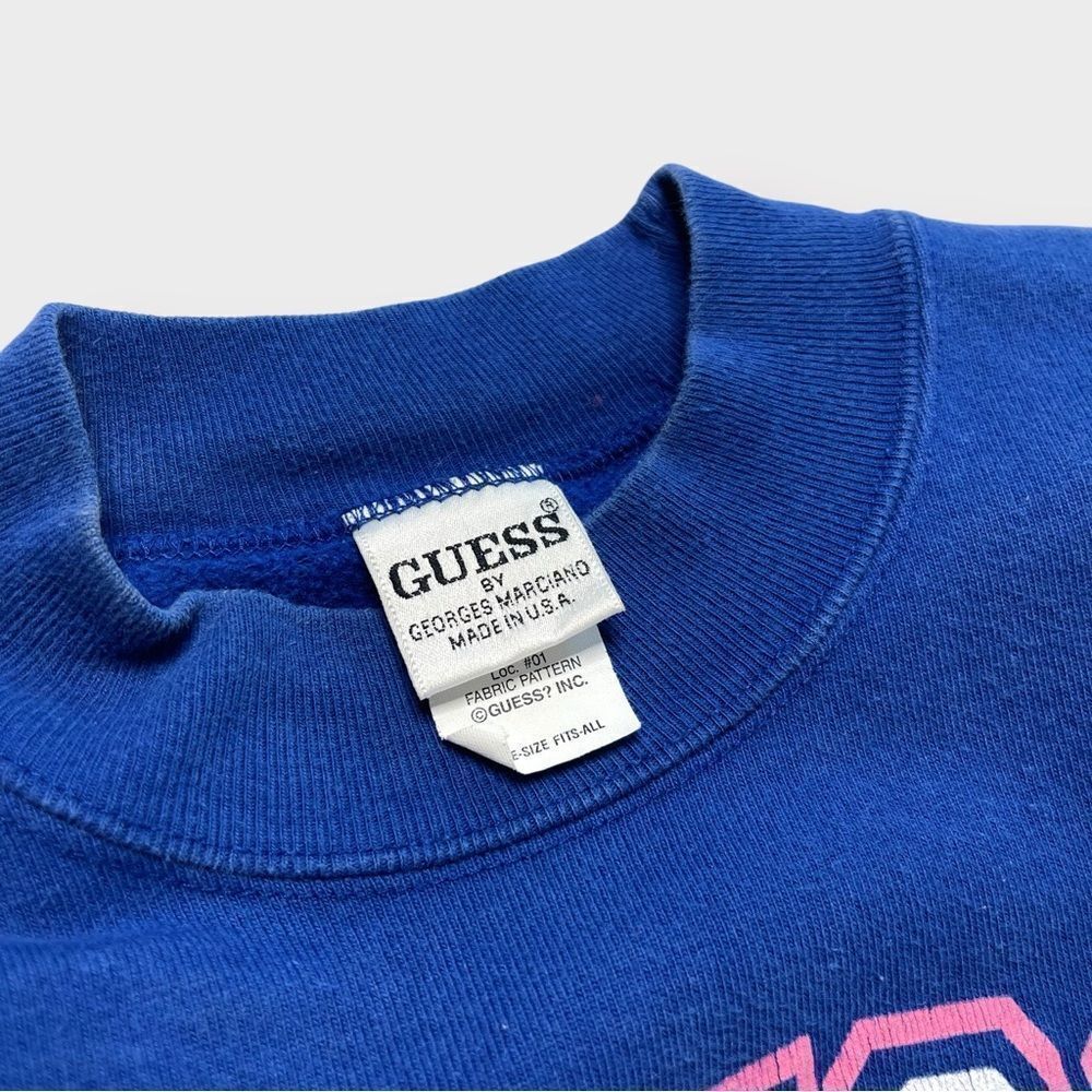 Vtg 90s Guess University Mock Neck Sweatshirt, Heavyweight, Made in USA M - Picture 4 of 5